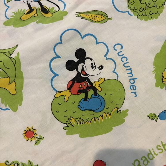 Vintage Disney Pillowcase Halloween Farmer Mickey Donald Daisy Garden 1970s 80s - Picture 5 of 11